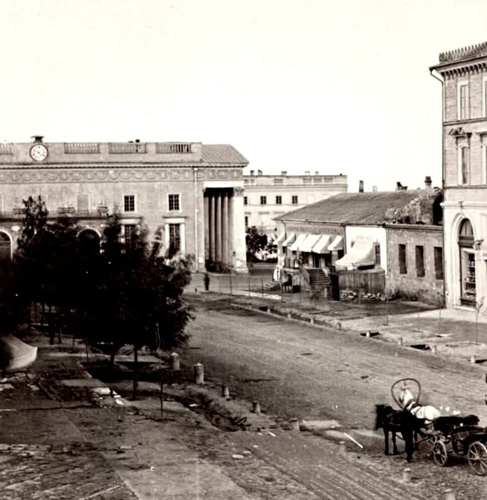 Odesa's first City Theatre seen from Rishelievska Street in 1859